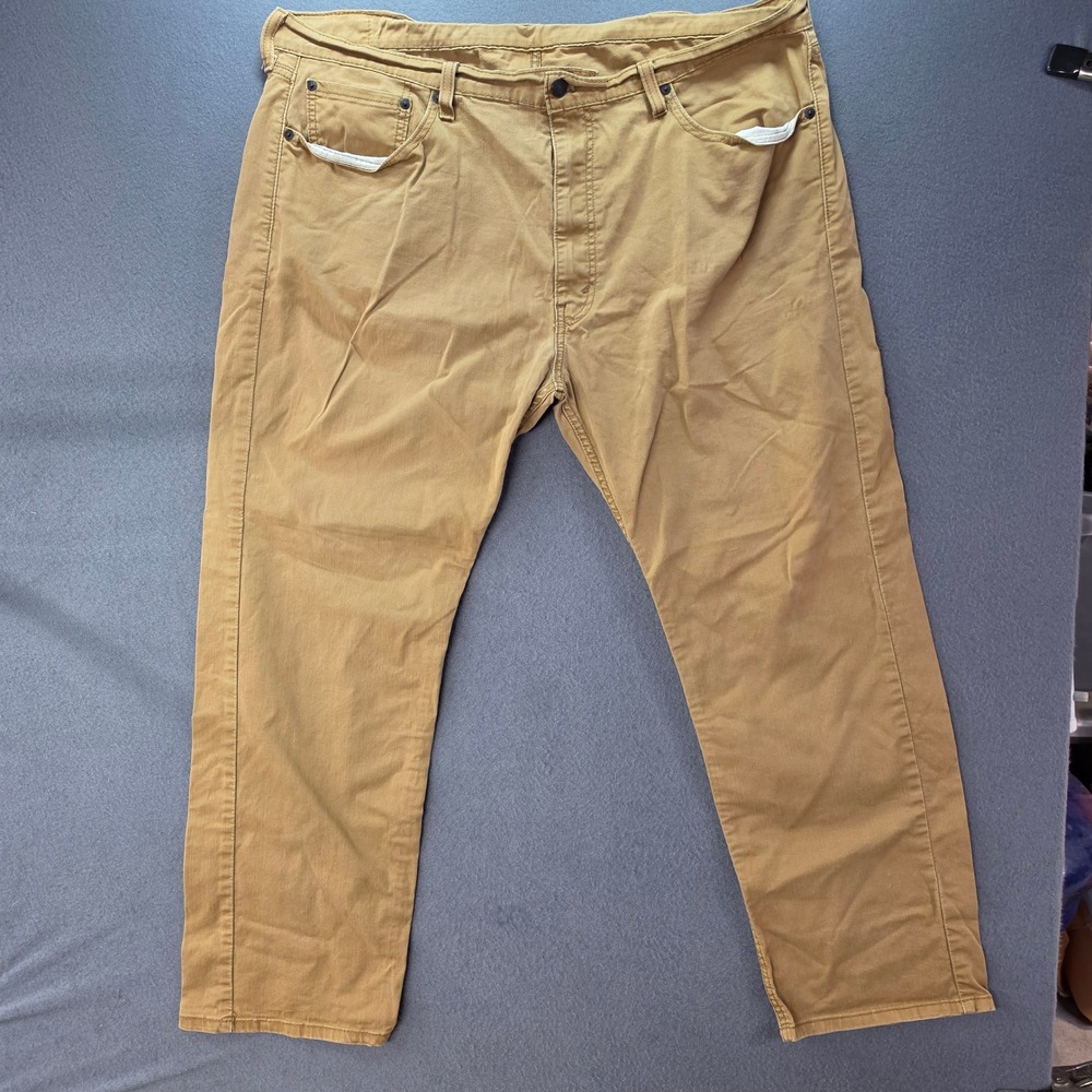 Levis 505 Regular Fit Tan Khaki Stretch Pants Mens 40x30 00505-1502